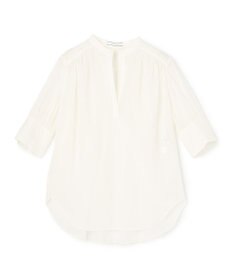 BEIGE， PLUMERIA / コットンシアーギャザーブラウス