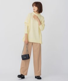 23区 【洗える】セミウーステッドウール モックネック ニット