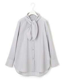 ICB 【洗える】CRySiタイプライター ボウタイ付きバンドカラーシャツ