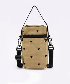 LeSportsac MINI PHONE CROSSBODY/モカブラックハートエンブロイダリー