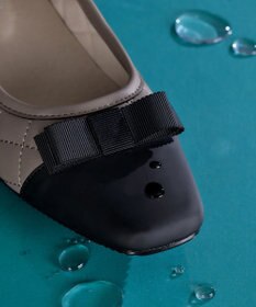 Tiaclasse 【安田美沙子さん着用・撥水】リボンキルティングパンプス　レインシューズ