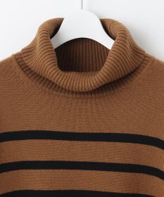 J.PRESS LADIES S 【洗える】MERINO CASHMERE オフタートル ボーダー ニット