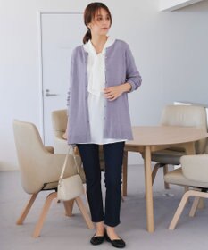 Tiaclasse 【洗える】ラウンドネックミドル丈ニットカーディガン