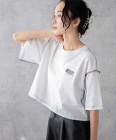 WEGO アウトステッチグラフィックショートT