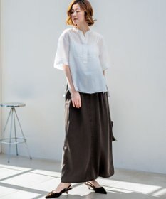 23区 L 【SLOW/一部店舗限定】ガーメントツイル セミフレア スカート