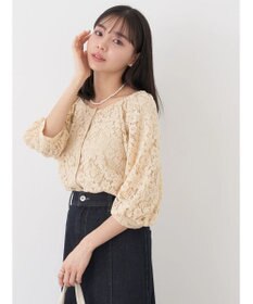 earth music&ecology フラワーレースブラウス