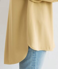 Tiaclasse 【洗える】とろみシャツチュニックブラウス