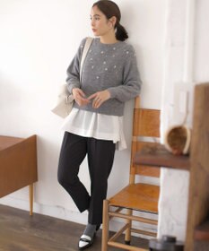 組曲 【暖かい・美シルエット・ストレッチ】バックウォーム テーパードパンツ