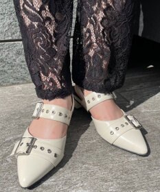 WEGO ハトメベルトポインテッドシューズ