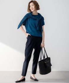 23区 【洗える】リネンレーヨンストレッチ テーパード パンツ