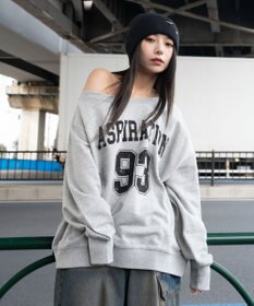 WEGO 【25年秋冬新作】2WAYグラフィックワンショルBIGスウェット