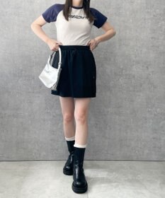 WEGO 【ウエストゴム】ナイロンカーゴミニスカート