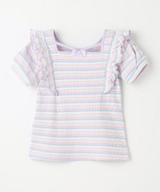 ANY KIDS オン・オフショルダー ボーダー Tシャツ