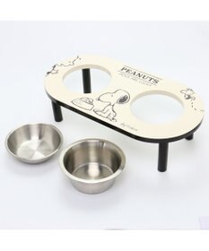 PET PARADISE スヌーピー モノトーン フードボウル スタンド