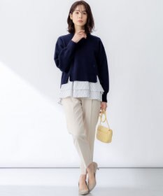 組曲 【ストレッチ・イージーケア】オシャクロス テーパードパンツ