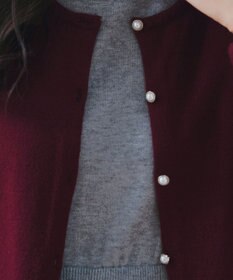 Tiaclasse 【洗える】ラウンドネックミドル丈ニットカーディガン