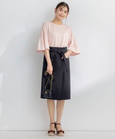 組曲 【汗ジミ防止・撥水】GIZAプレーティング天竺 袖フレア Tシャツ