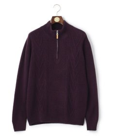 J.PRESS MEN 【Cash Lamb's Wool】ケーブルハーフジップ ニット