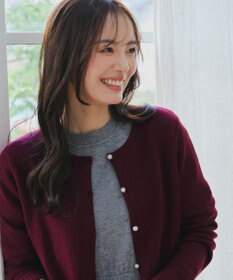 Tiaclasse 【洗える】ラウンドネックミドル丈ニットカーディガン