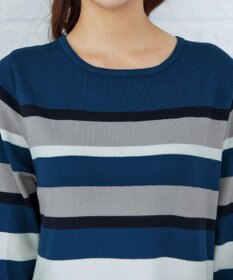 Tiaclasse 【洗える】マルチボーダーニットチュニック