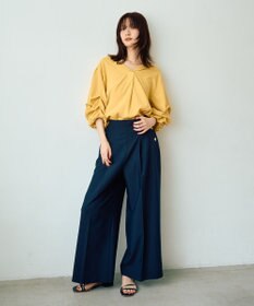 YECCA VECCA タックスリーブスキッパーブラウス