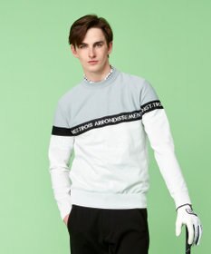 23区GOLF 【MEN】【ウォッシャブル】ロゴライン カラーニット