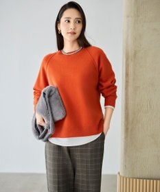 自由区 L ウールカシミヤブレンドラグランスリーブ ニット