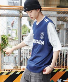 WEGO 【ユニセックス着用ITEM/2点セット】アンサンブルゲームロゴニットベスト