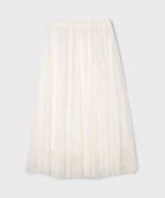 GRACE CONTINENTAL フロッキードットプリーツスカート