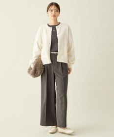 ANY スウェットライクニットカーディガン