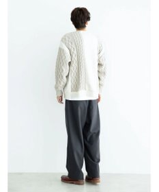 CRAFT STANDARD BOUTIQUE ケーブルニット切り替え裏起毛スウェット