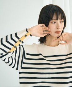 YECCA VECCA 釦デザイン配色ニット