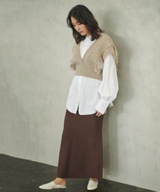 #Newans 【洗える】カシミヤブレンドバルキーデザインニットベスト