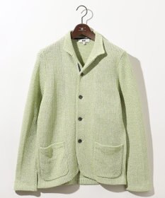 JOSEPH ABBOUD 【和紙使用エコ素材/日本素材/軽量/通気性/速乾性】和紙ムリネ ニット ジャケット 黄緑系