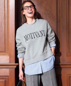 UNFILO ハイストレッチ ロゴスウェット グレー×ブラックロゴ