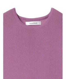 Green Parks ランタン型ニットドッキングタフタワンピース