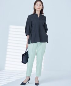 組曲 【WEB限定】ナイロンレーヨン スキッパーブラウス