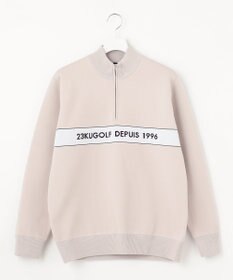 23区GOLF 【MEN】【 蓄熱裏地付き/ウォッシャブル】ロゴ ダブルジャガードニット