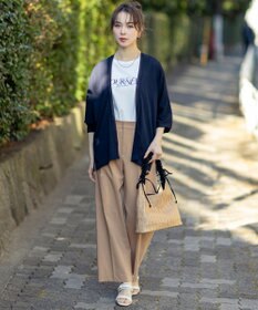 ANY SIS 【ストレッチ・接触冷感・撥水・UVカット・洗える】エアリーストレッチ ワイドパンツ