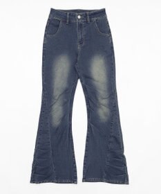 WEGO ギャザーデニムフレアパンツ