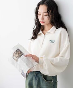 WEGO ハーフジップショートスウェット