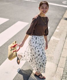 ANY アートドットプリントスカート オフベース