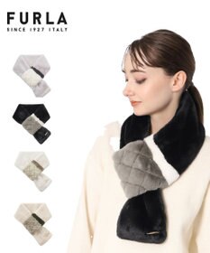 MOONBAT FURLA フェイクファーキルティング風トリコマフラー