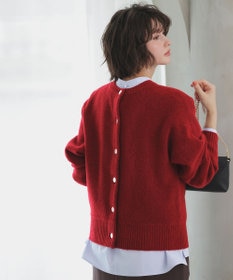 ANY SIS 【前後着用可能】Airニット カーディガン レッド