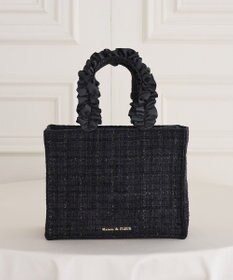 Maison de FLEUR ツイードフリルハンドルスクエアトートバッグ