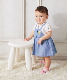 MIKI HOUSE HOT BISCUITS 【70-80cm】 ジャンパースカート風 ショートオール