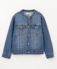 ANY 【洗濯機可能・ストレッチ】ノーカラー デニムジャケット