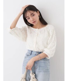 earth music&ecology フラワーレースブラウス