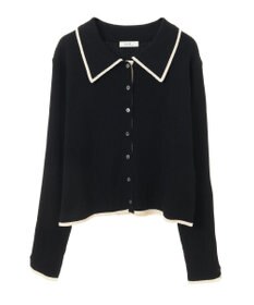 earth music&ecology バイカラートリムニットカーディガン