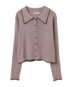 earth music&ecology バイカラートリムニットカーディガン